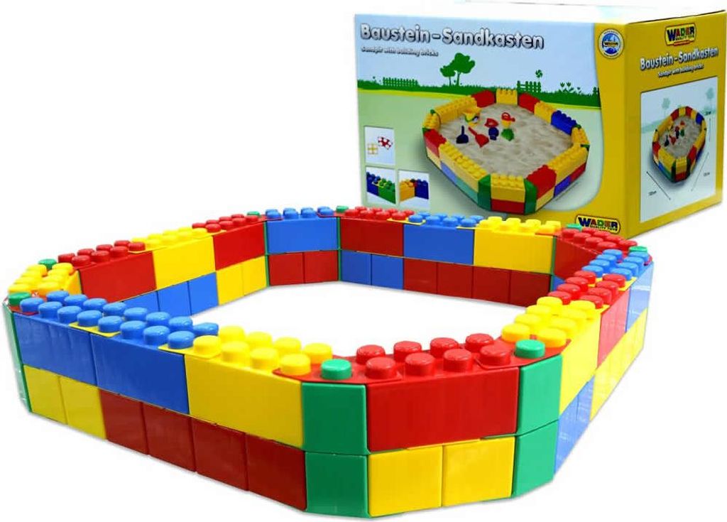WADER Sandkasten aus 48 XXL Bausteinen 120x120x23 cm
