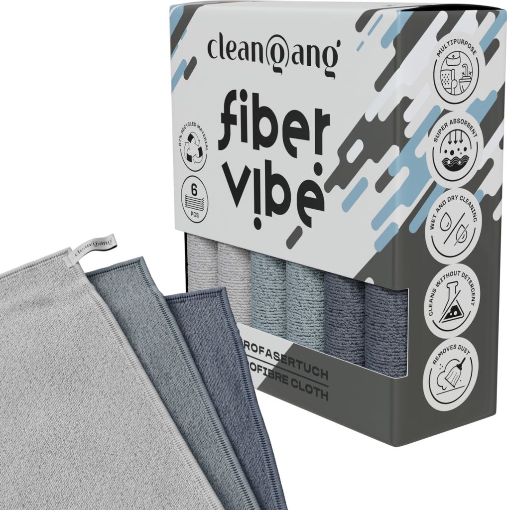 Cleangang Microfaser Allzwecktücher grau/dunkelgrau,  Produktbild 