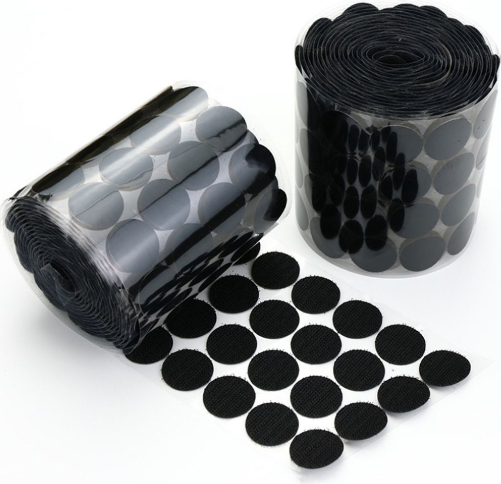 INF Runde selbstklebende Klettverschlüsse Schwarz L Produktbild 
