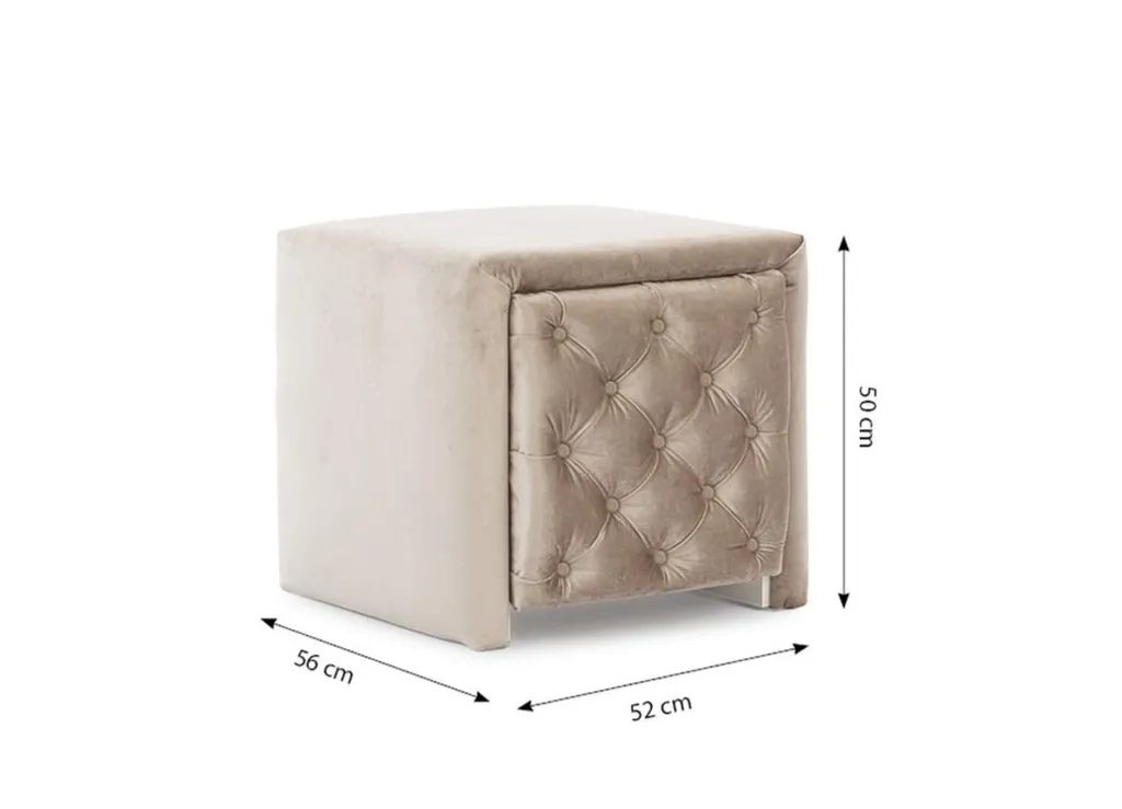 Table de nuit beige WANEKA : petit meuble de rangement style moderne - 3