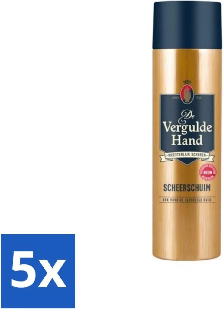 Set 5 Schiuma Barba Mani Dorate 250ml - Rasatura Dolce e Protetta