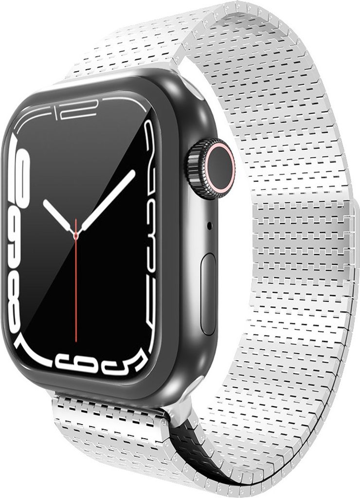Strap-it Apple Watch Metall Mesh Armband (Silber) - Große: 42 - 44 - 45 - 49mm