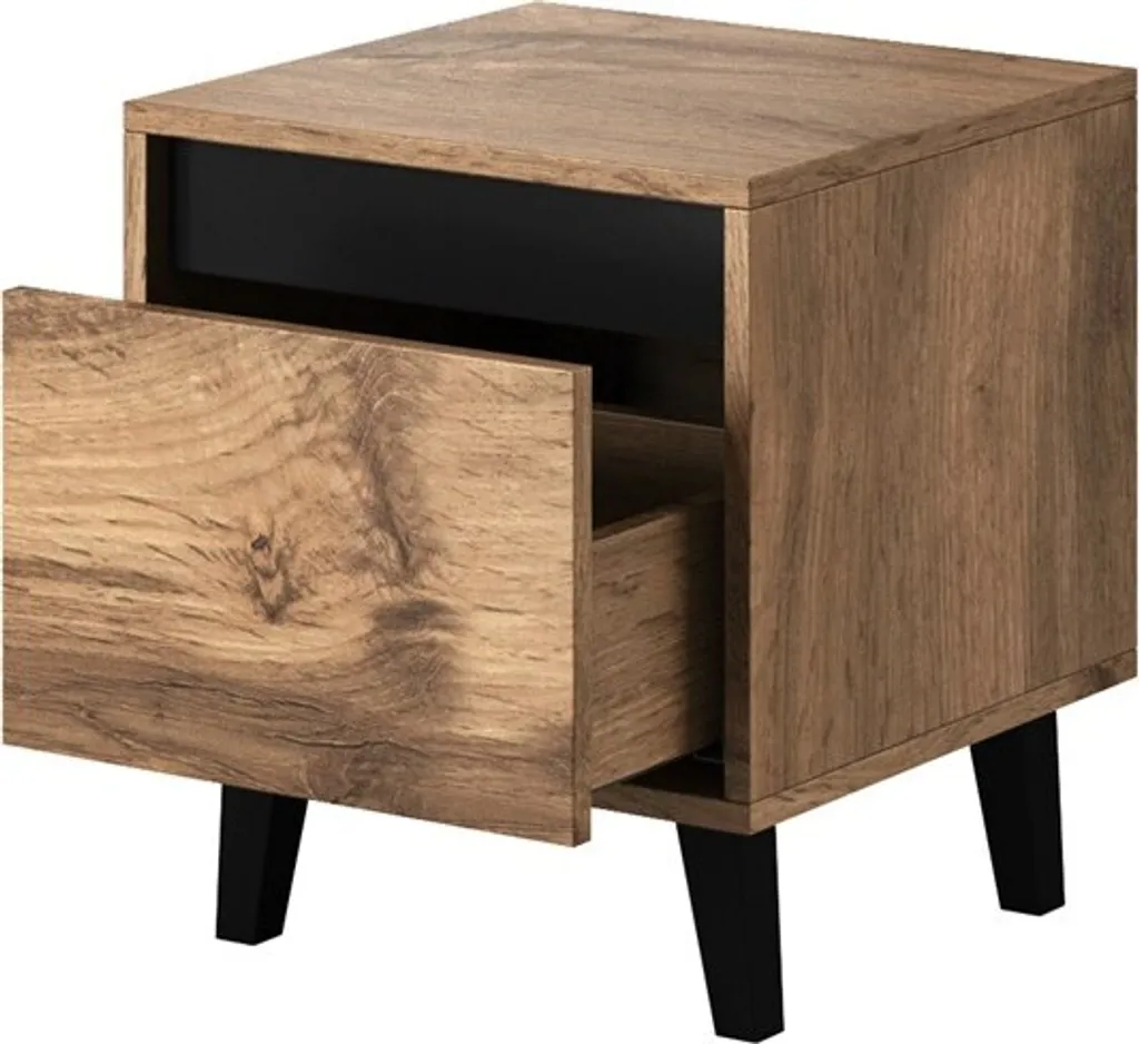 Cama NORD Lot de 2 Tables de Nuit 40x38x45 cm Chêne Wotan et Anthracite