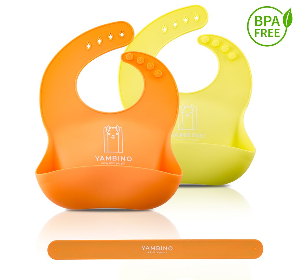 2er SET Silikon Babylatz Lätzchen BPA-frei 