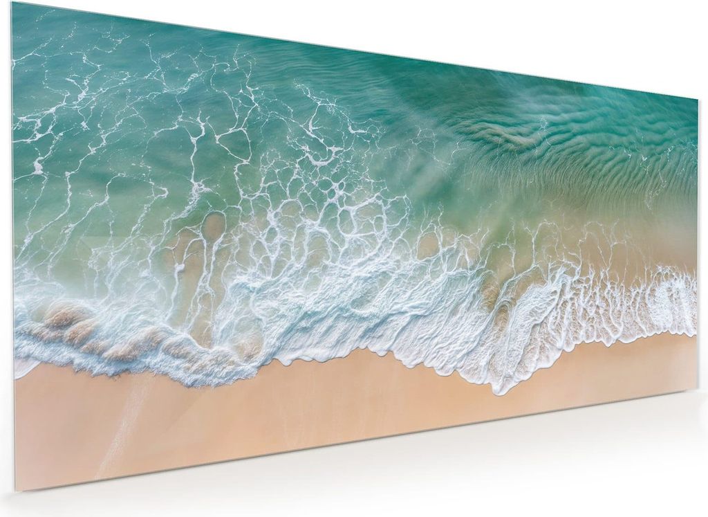 Küchenrückwand Spritzschutz Glas mit Motiv Meereswellen 40 x 40 cm