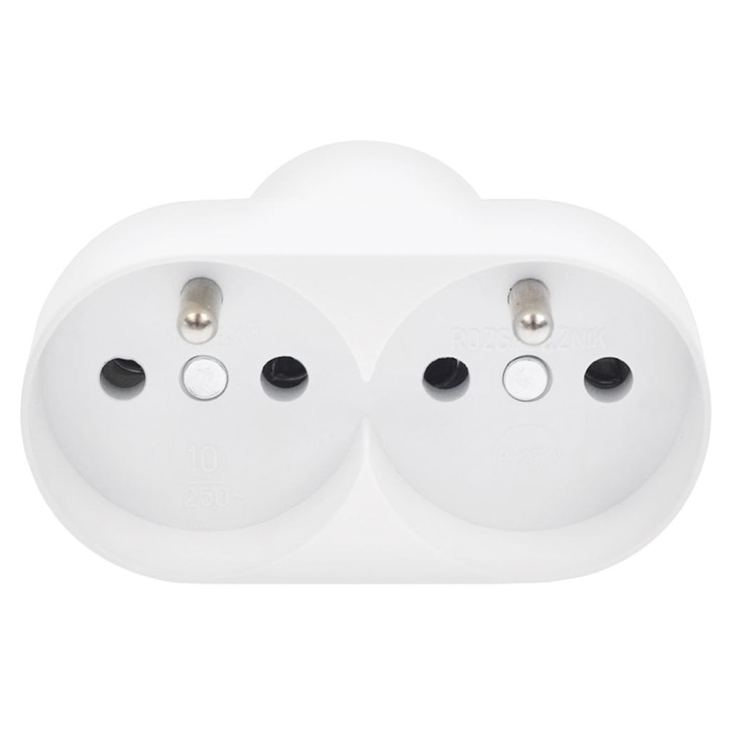 Solight Gniazdo białe 2x10A 5E54 Zdjęcie produktu 