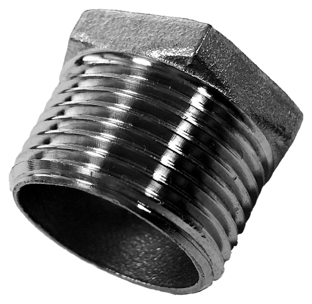 Sechskantstopfen aus V4A Edelstahl 1 1/4" Zoll AG DN32 Außengewinde Außendurchmesser 42mm Gewinde Fitting für Trinkwasser geeignet