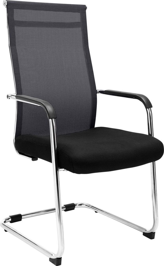 Besucherstuhl DAKAR - Kunstleder Schwarz 54x65x107 cm | Besucherstühle Konferenzstuhl Wartezimmerstuhl Bürostühle Bürostuhl Konferenzraum Warte...