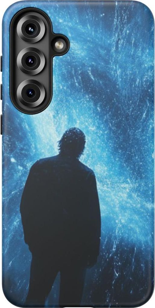 Dynamische Silhouette mit blauem Energie-Effekt – Hülle Kompatibel mit Galaxy S25 Plus