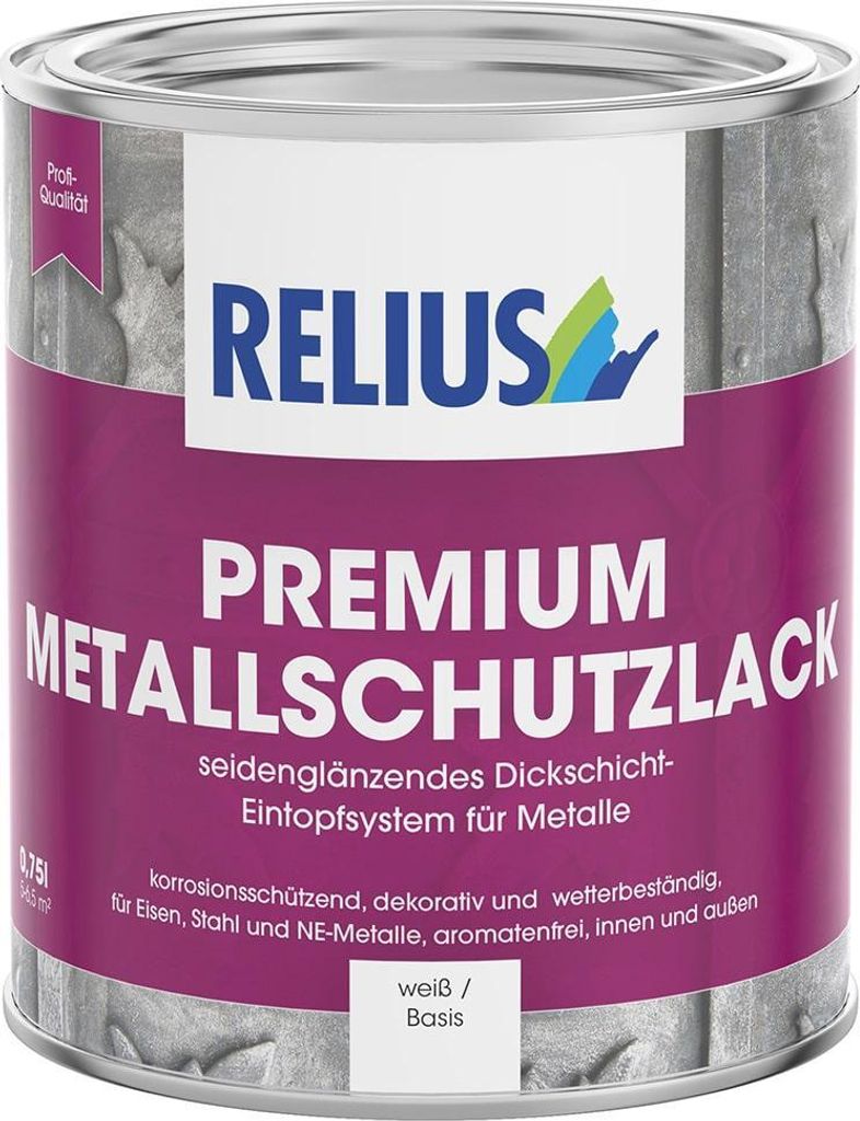 Relius Premium Metallschutzlack weiß 2,5Ltr. * 275868 Produktbild 