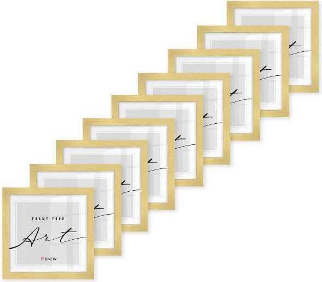 🖼️KNOR®️ Bilderrahmen 20x20 cm Golden, 9er Set Produktbild