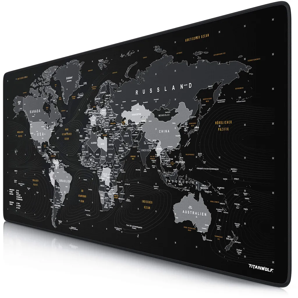 Tapis de souris gaming XXL 900x400mm noir avec disposition allemande