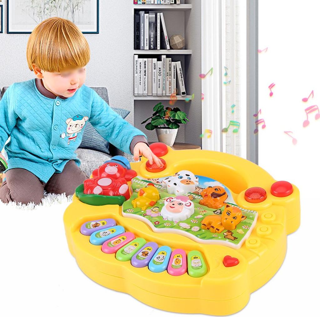 Baby Musical Educational Piano Toy Animal Farm Developmental Music Toys Kinder Geschenke Gelb