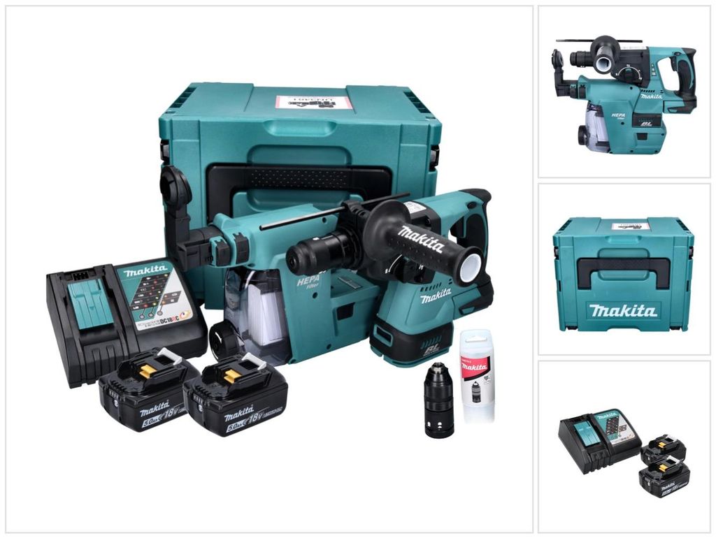 Makita DHR243RTJW, SDS Plus, Černá, Modrá, 2,4 cm, 950 Obrázek produktu 