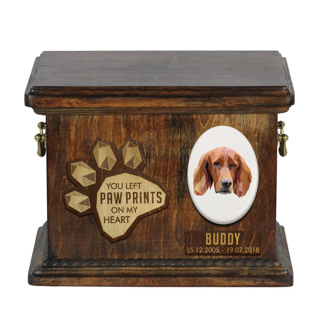 English Setter, Englischer Setter Personalisierte Hundeurne mit Gravur, Erinnerungsbox für Hundeknochen von der Marke Art-Dog