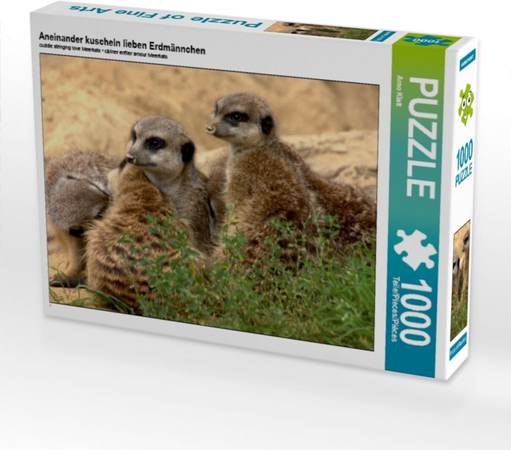 Calvendo Aneinander kuscheln lieben Erdmännchen 1000 Teile Puzzle quer 640x480mm, Klatt Arno; 7292858