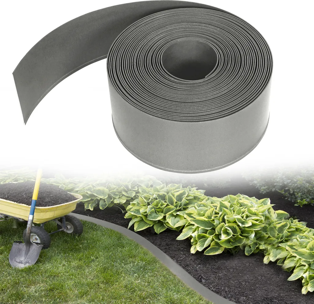 Aménager son jardin : Bordure de pelouse grise 40m pour allées et fleurs