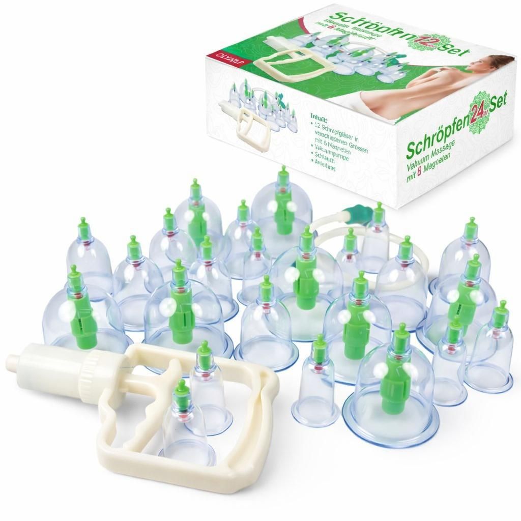 Schröpfen Set Schröpfgläser Vakuummassage  Körper 24 Set Produktbild 