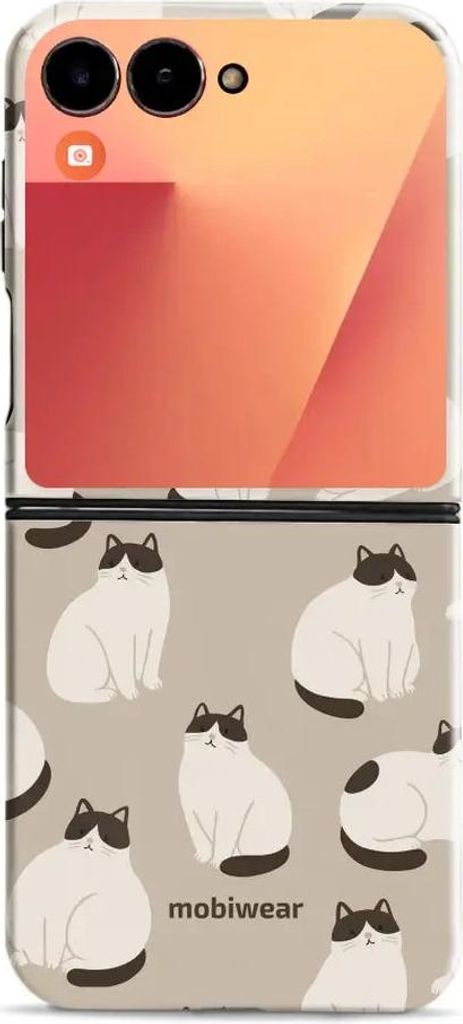 Handyhülle für Galaxy Z Flip7, Mobiwear Elite Pro, Kaffe Miau