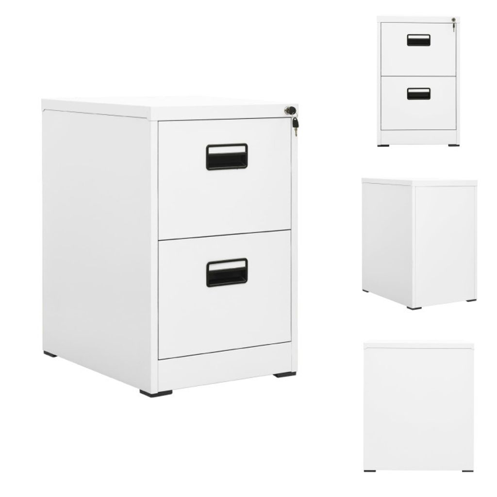 vidaXL Aktenschrank Weiß 46x62x72,5 cm Stahl - Aktenschränke