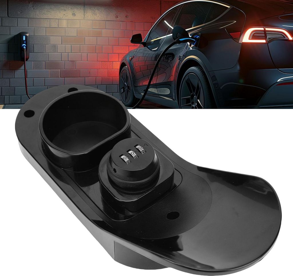 EV-Ladegerät-Holster-Dock mit Zahlenschloss, Wandhalterung, Elektrofahrzeug-Kabel-Organizer für Typ-2-Stecker