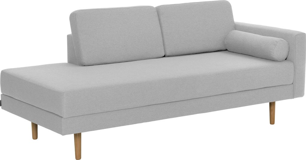 Max Winzer Recamiere Armlehne rechts Ivo - Flachgewebe hellgrau - Maße: 190 x 87 x 81 cm