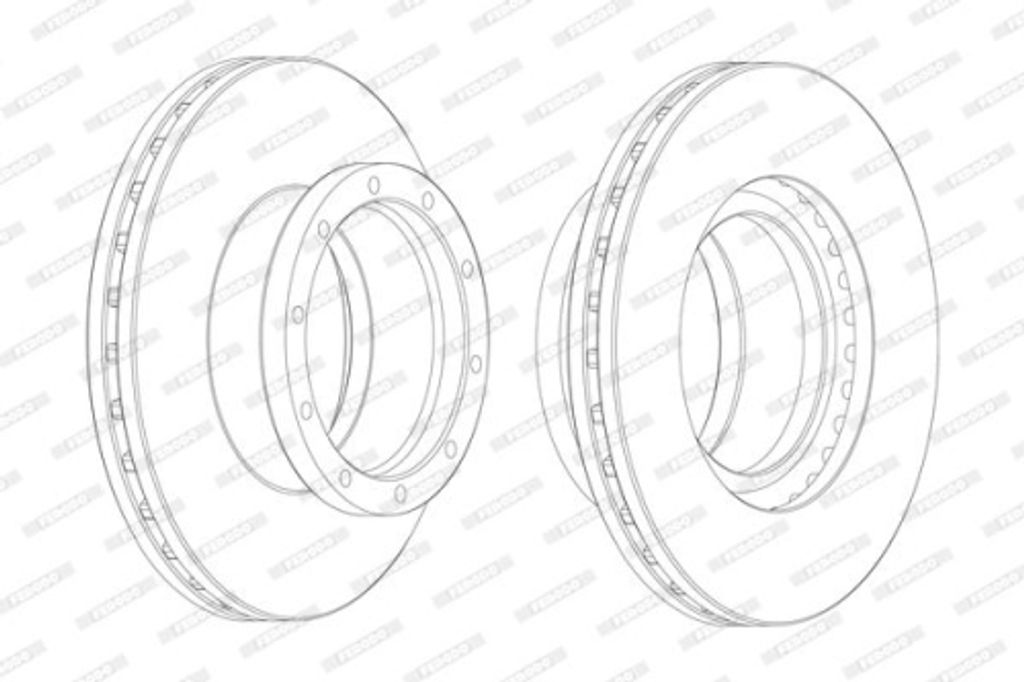 1 Bremsscheibe FERODO FCR145A PREMIER für MERCEDES-BENZ HENDRICKSON, Hinterachse