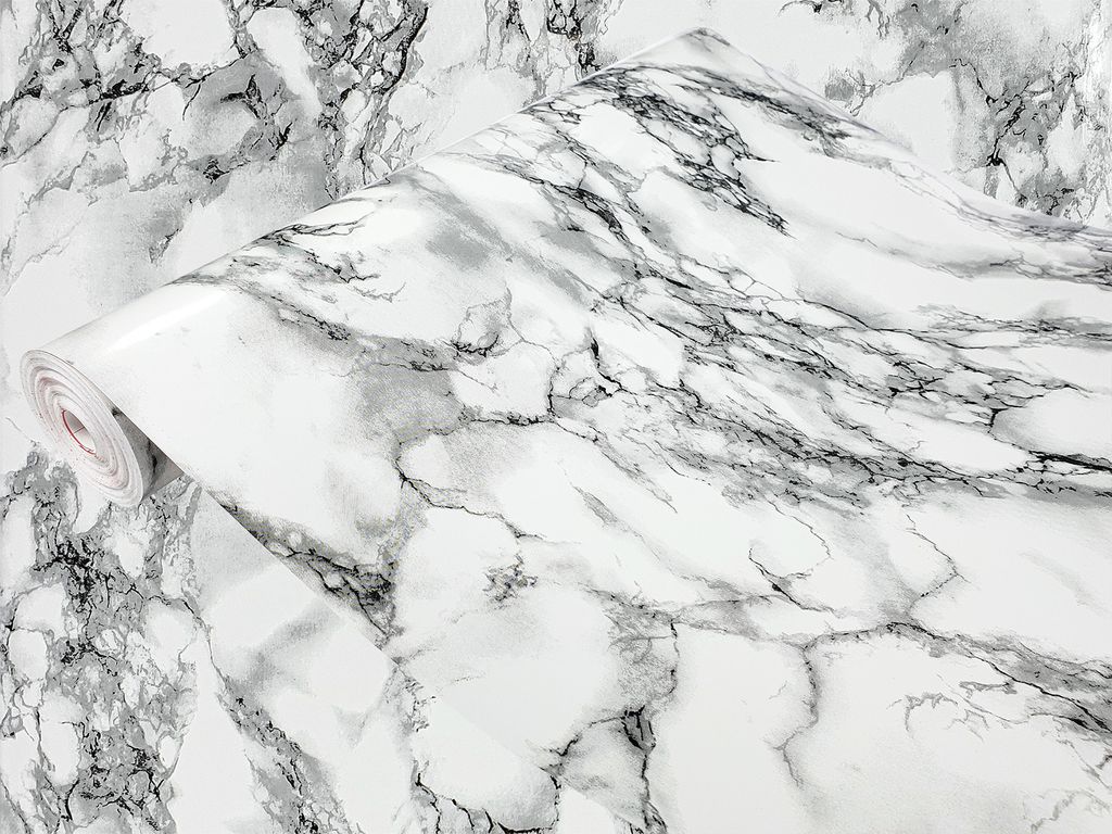 Klebefolie Möbel 67x25 cm - Marmor Schwarz-Weiß - Produktbild 