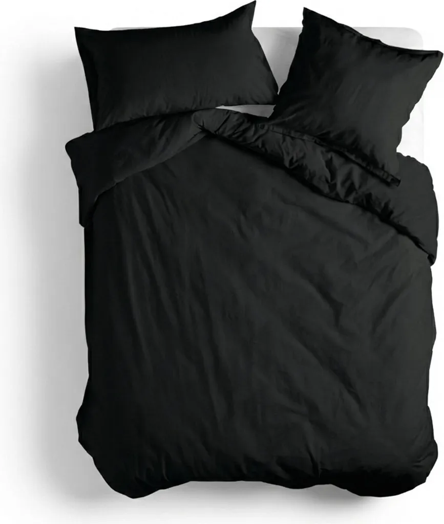 Housse de couette 140x200 cm Noir Mat - HappyFriday BASIC résistante - 10
