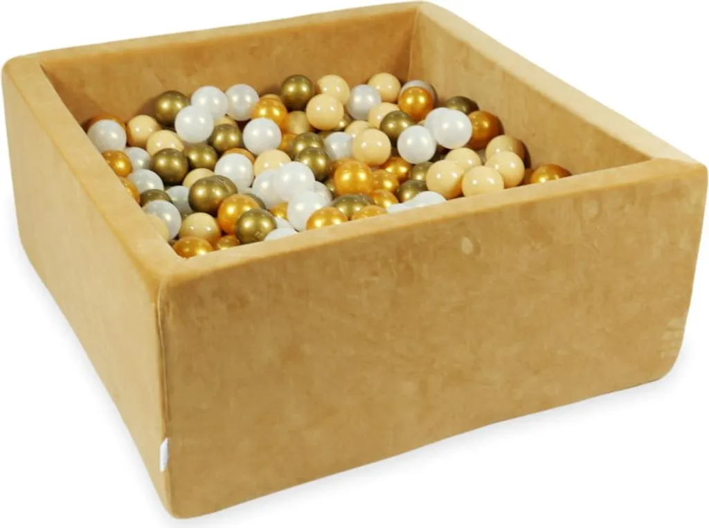 Cuvette sèche en velours Carmel 90 cm avec 400 balles Or et Beige