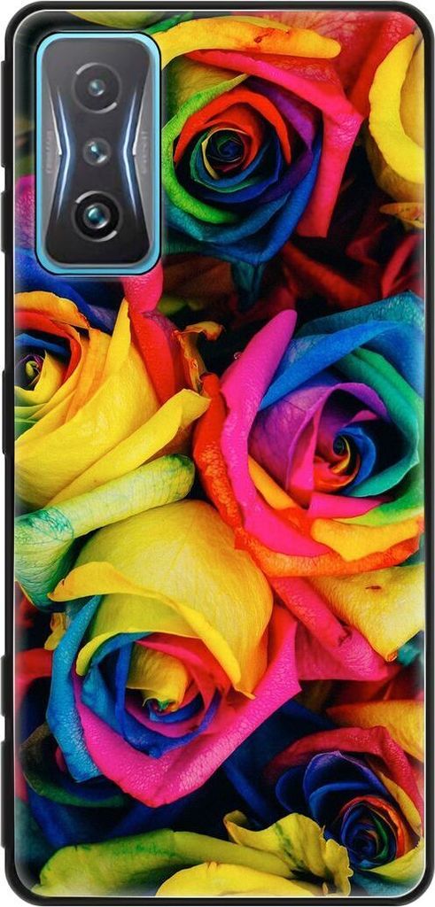 König Design Hülle kompatibel mit Xiaomi Redmi K50 Gaming Kunststoff Soft Handyhülle - Handy Case Bunte Rosen