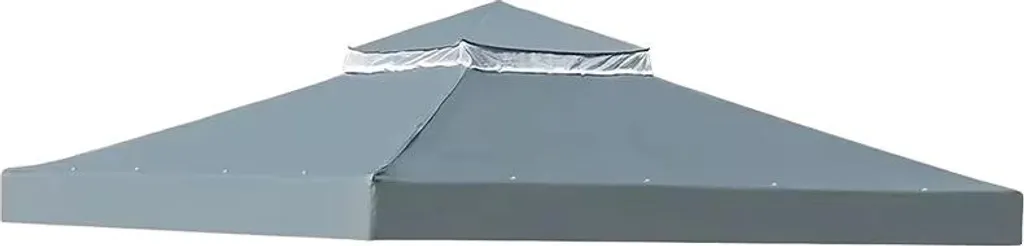Telo Tetto Gazebo 3x3 Ricambio Universale Grigio Doppio Strato
