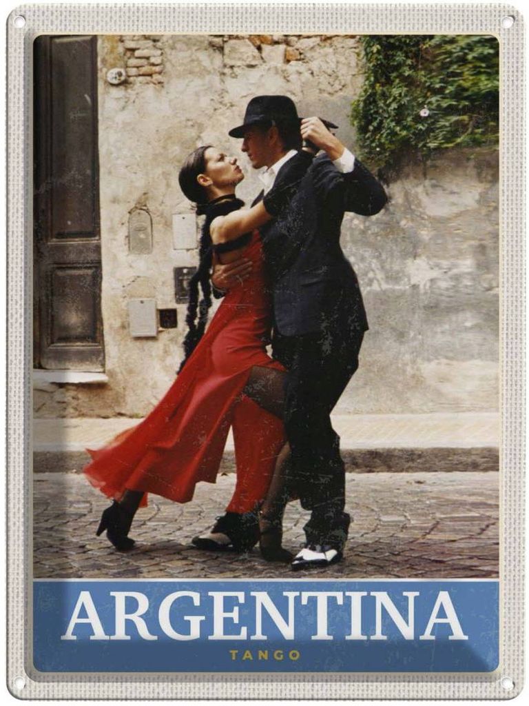 vianmo Blechschild 40x30 cm Argentinien Tango Straße Bildmotiv Reisemotiv Abenteuer Reisen Amerika USA Urlaub