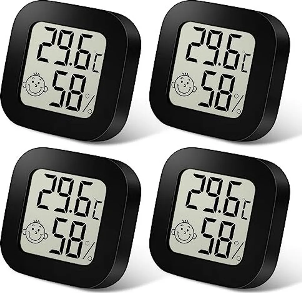 Termometro Igrometro Digitale Vaikby Mini Termometri Ambienti Misuratore Umidità, 12 Pezzi, Termometro Digitale Igrometro Interno, Temperatura E Umidità Dell'Aria, Ampio ℉/℃ Per Auto Serra, Casa, Ufficio Display LCD