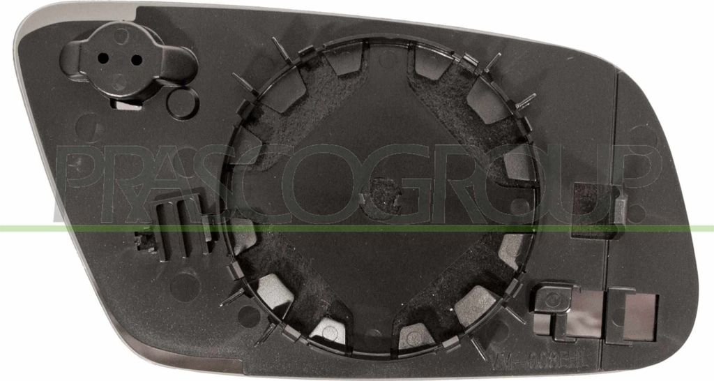 PRASCO Spiegelglas Außenspiegel Links für AUDI A3 Schrägheck (8L1) für Großes Spiegelgehäuse Konvex AD0167514