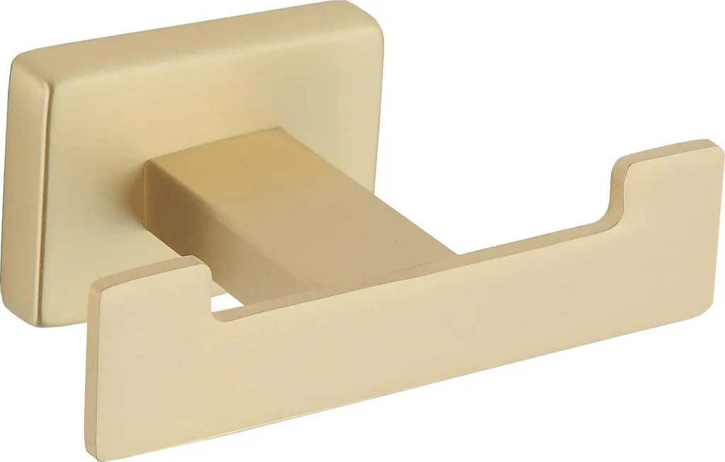 Mexen Arno doppio gancio per asciugamano, oro spazzolato - 7020735-55