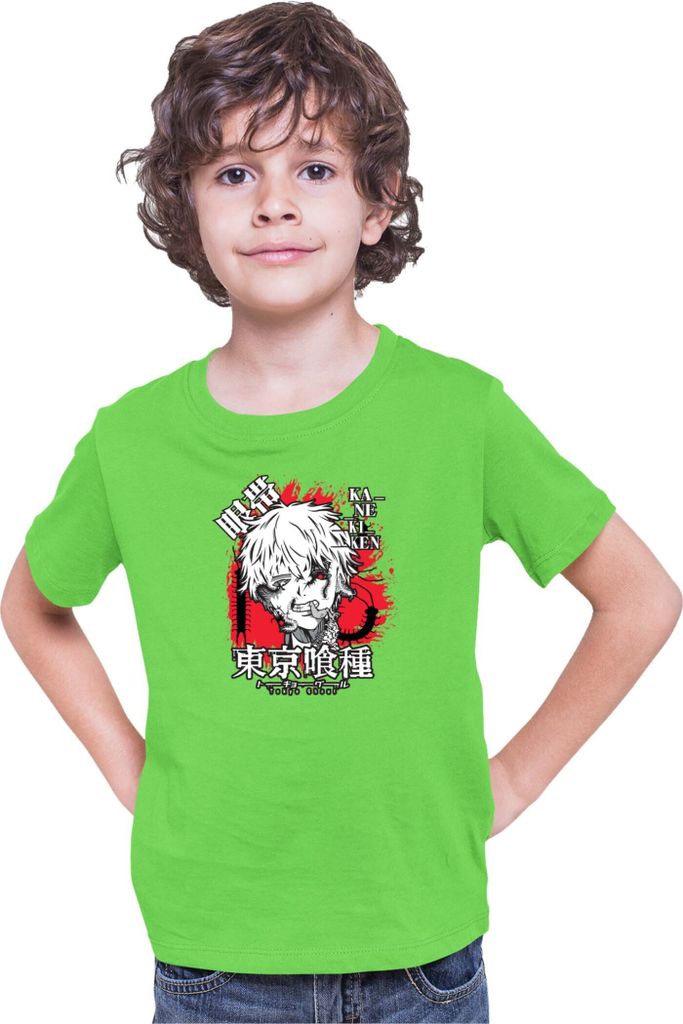 Kinder T-Shirt Japan Anime Manga Tokyo Ghoul 02 Ghoul, 7-8 Jahr - 128 / Lime