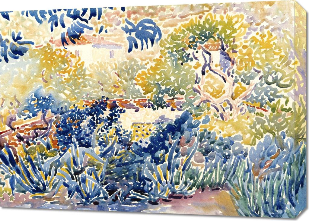 Bild 70x50cm Der Garten des Künstlers, Henri-Edmond Cross für das Wohnzimmer