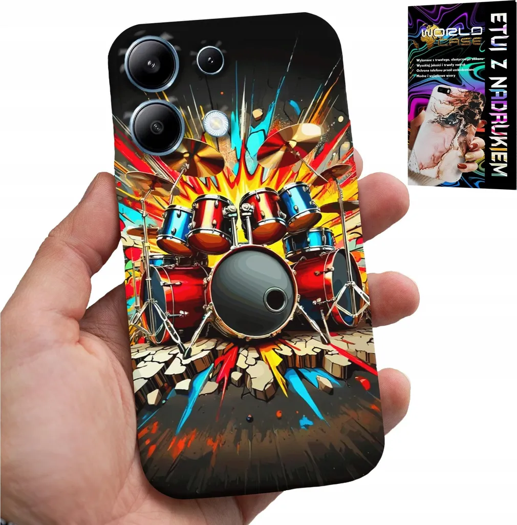 Custodia Xiaomi Note 14S Rock Drums - Cover Batteria Foil Brillante