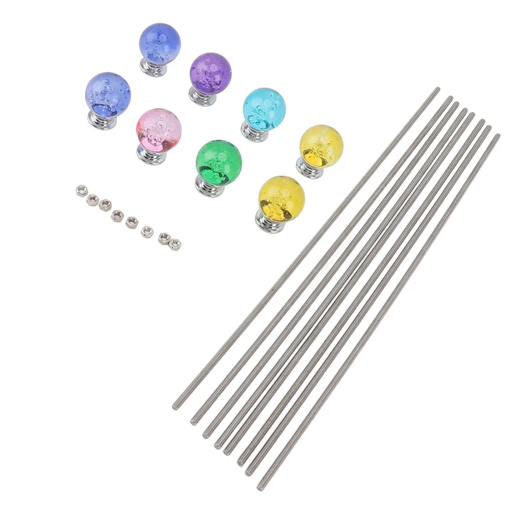 Lot de 8 piquets de jardin féérique en inox avec cristal à monter soi-même