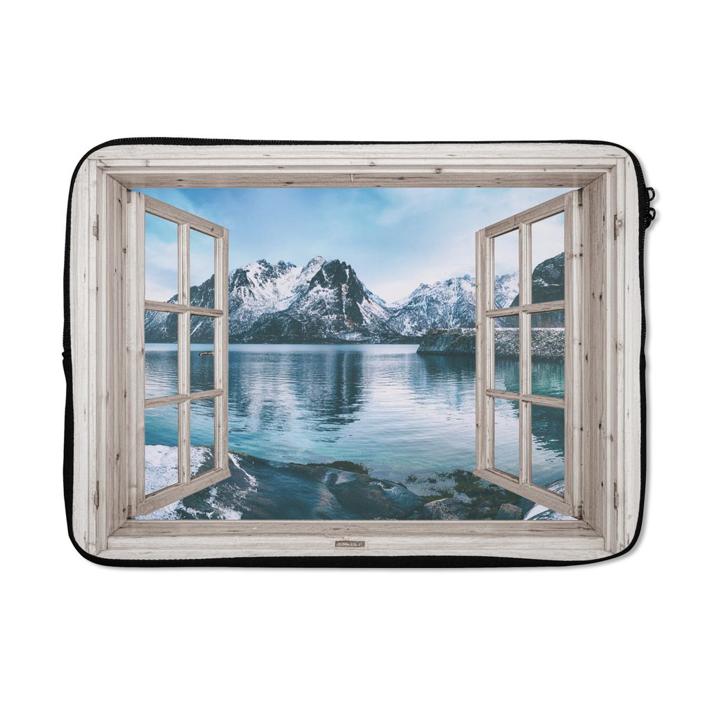 MuchoWow Laptop Hülle 14 ZollAussicht - Berg - Wasser Laptoptasche - Laptoptasche - Stoßsicher - Schutzhaube