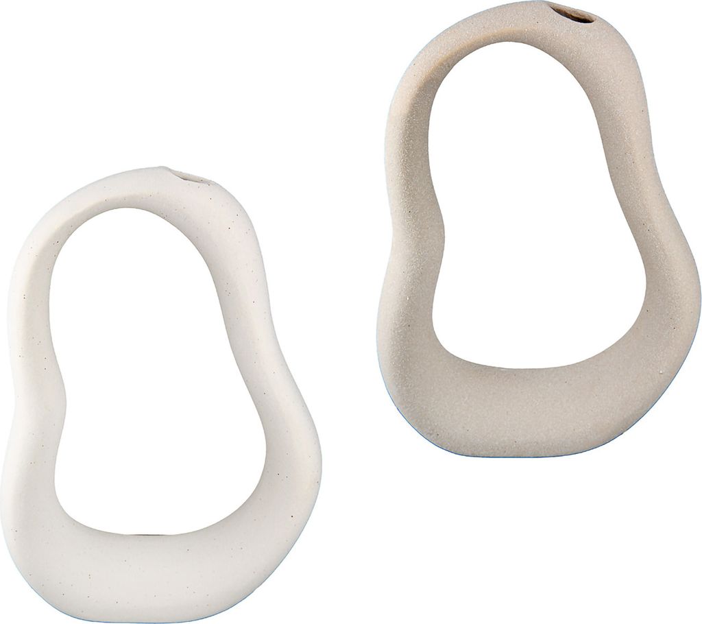 Gilde Vase, "Organic", Porzellan, beige, weiß, L. 4.5 cm, B. 13 cm, H. 17.5 cm 55310 4063387553107 2 Stück (2-fach sortiert)