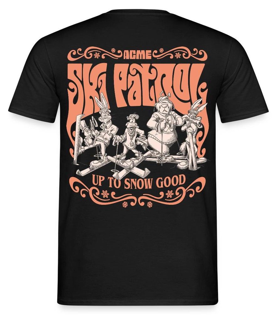Spreadshirt Looney Tunes AGME Ski Patrol Mit Spruch Männer T-Shirt, XL, Schwarz