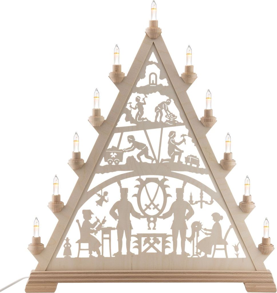 Taulin Schwibbogen Spitze Wildfütterung 55 x 66 cm , Ausführung:Erzgebirge