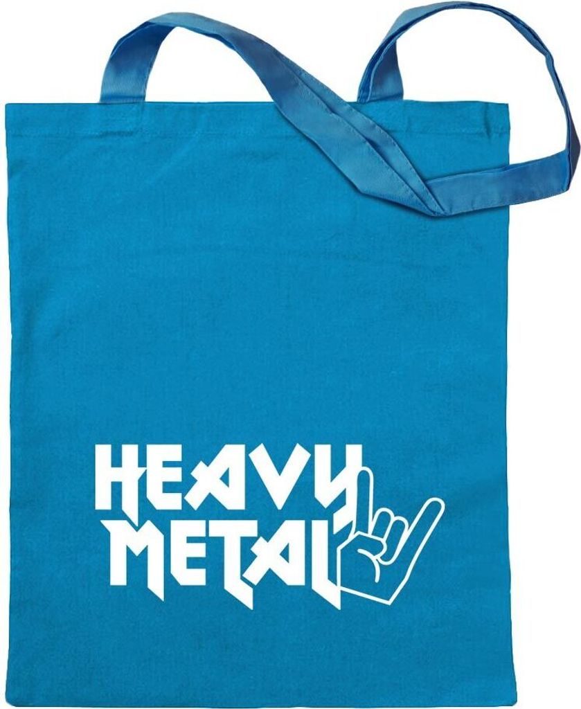 Kiwistar - Baumwolltasche - hellblau - Heavy Metal Hardcore Trash Drums - Tragetasche Stoffbeutel Umhängetasche Langer Henkel