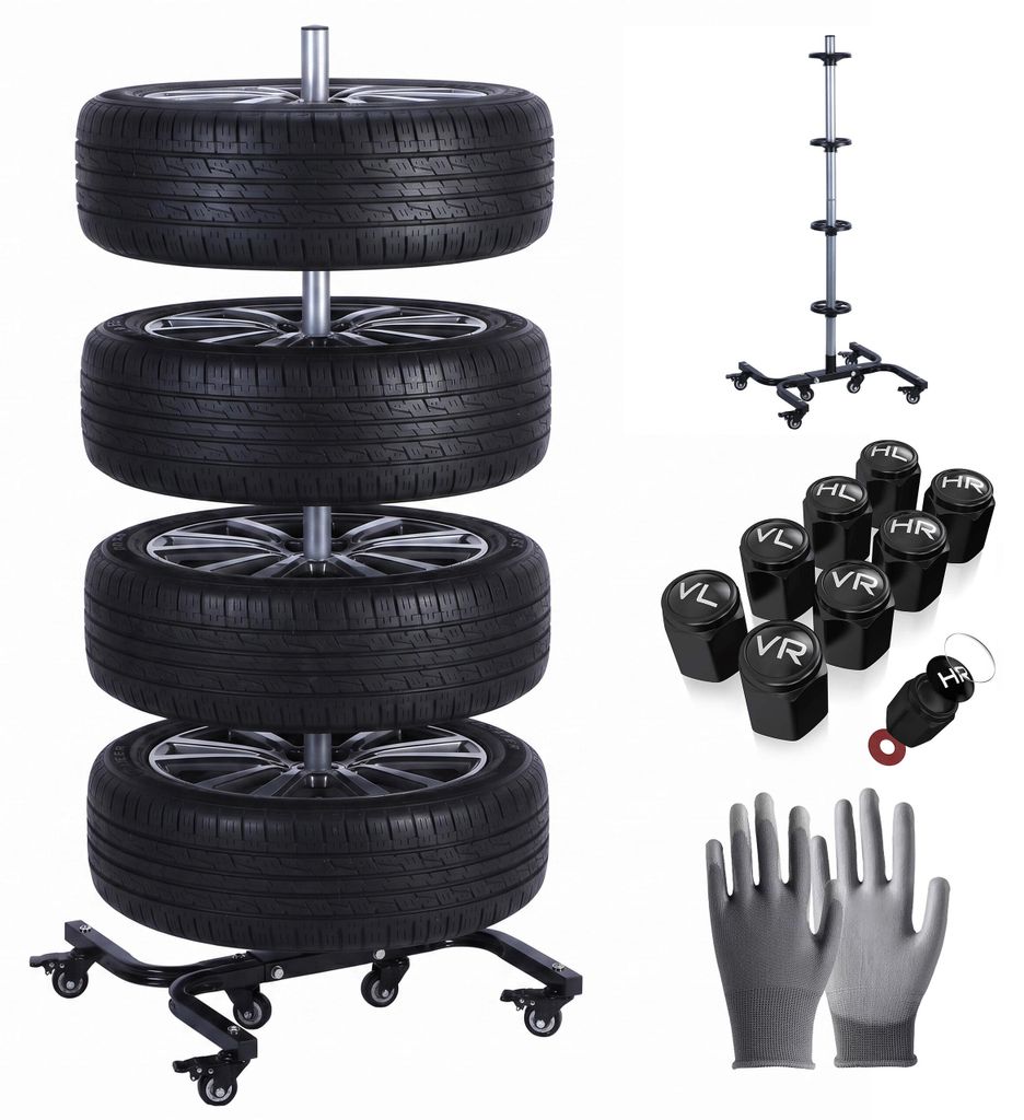 Relaxdays Reifenständer mit Rollen, für 4 Reifen mit Produktbild 