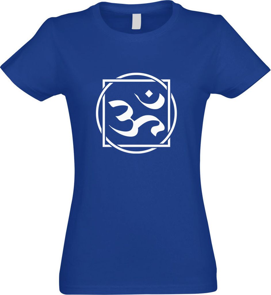 Kiwistar - T-Shirt tailliert - Damen - royal - Om Zeichen - mit Motiv Bedruckt - Funshirt Design - Sport - Freizeit - Damen - XXL