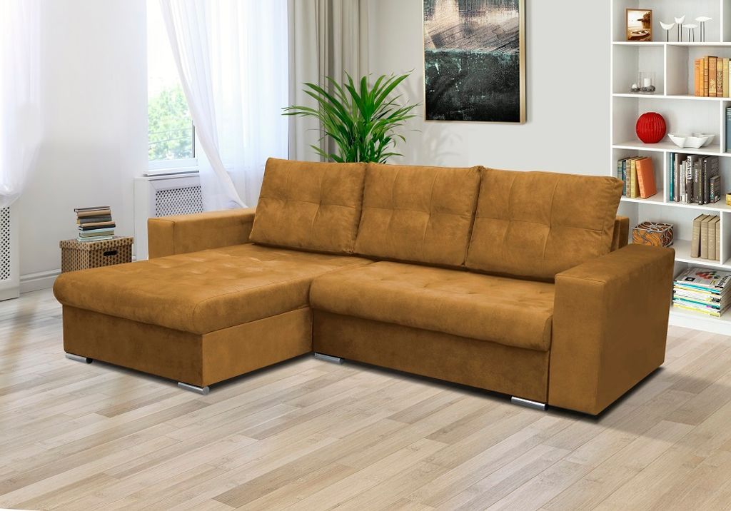 FurMeb24 - Ecksofa MADRYT - Sofa mit Bettk€sten und Schlaffunktion - Salvador 1284