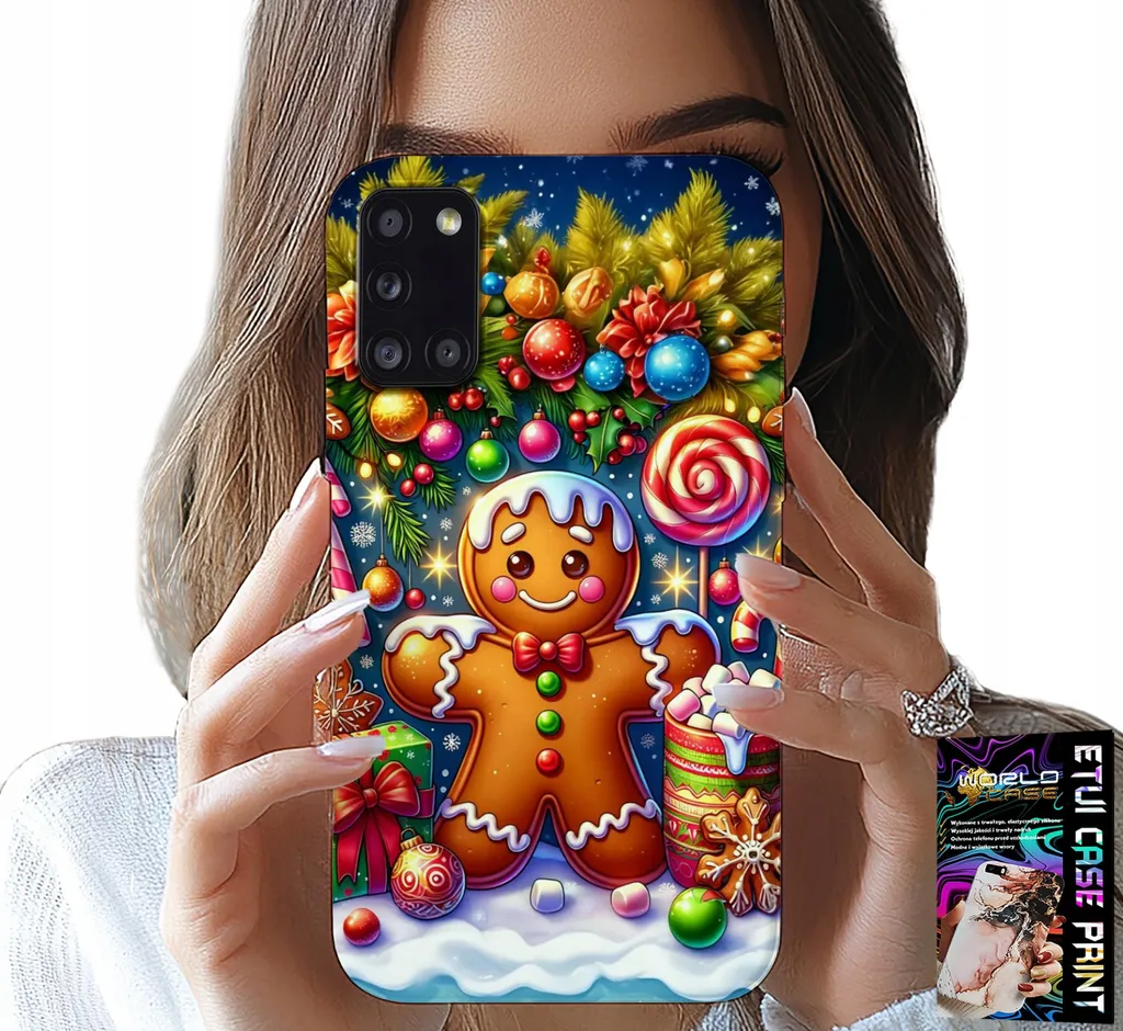 Cover Samsung A31 Gingerbread & Candy Design + Pellicola Vetro 9H