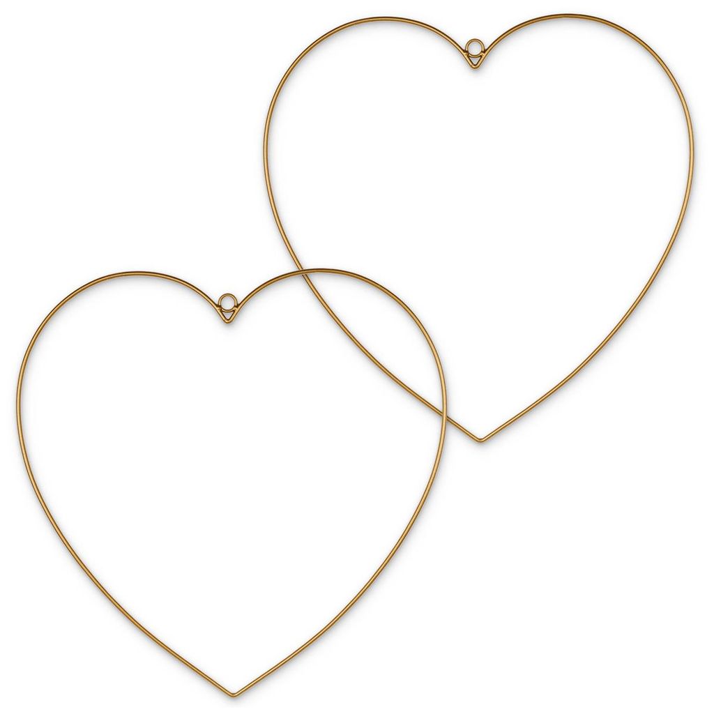 Metall-Herzen 2er zum Aufhängen 40 cm gold Herz-Deko Produktbild 